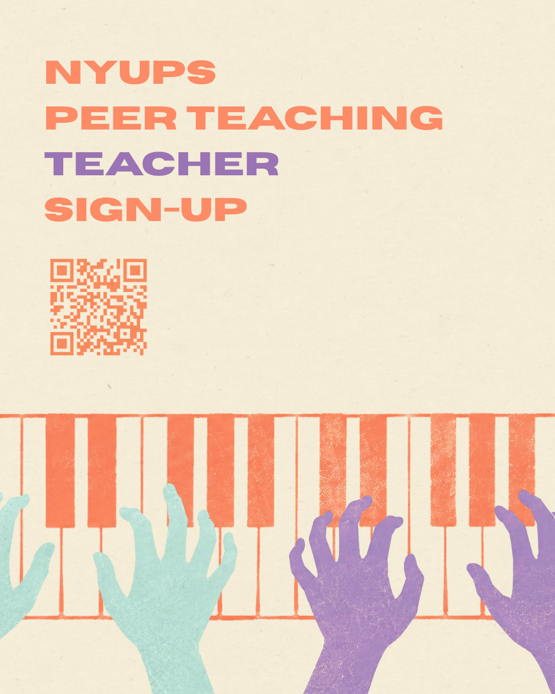 NYU Piano Society peer teaching teacher sign-up poster